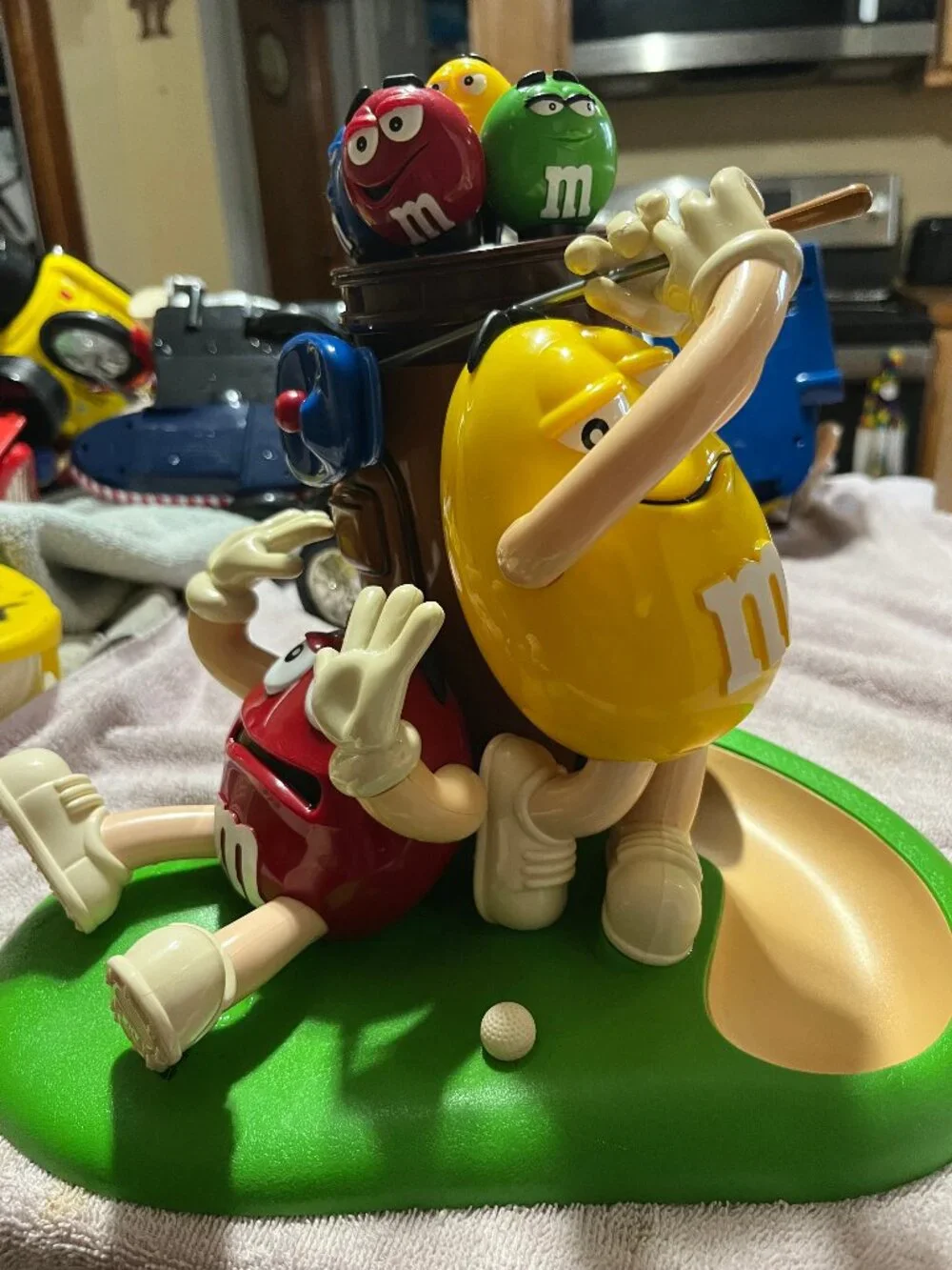 M&M's Plastic Golf Candy Dispenser Colorful Characters Collectible